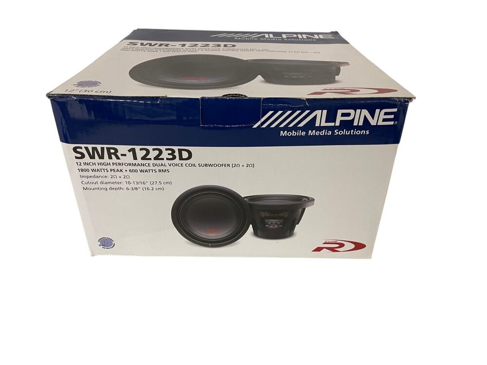 Alpine SWR-1223D Type-R 12" Dual 2 Ohm 600W RMS Car Subwoofer in Original Box
